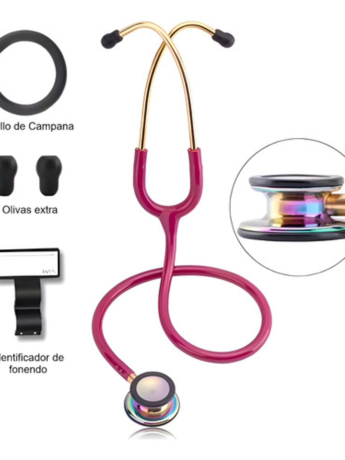 Fonendoscopio Doble Campana Frambuesa Arcoiris Estetoscopio 4