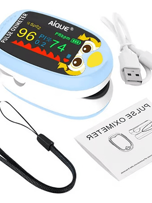 Oxímetro Saturómetro Pediátrico Oxigeno Bebé Niño Celeste