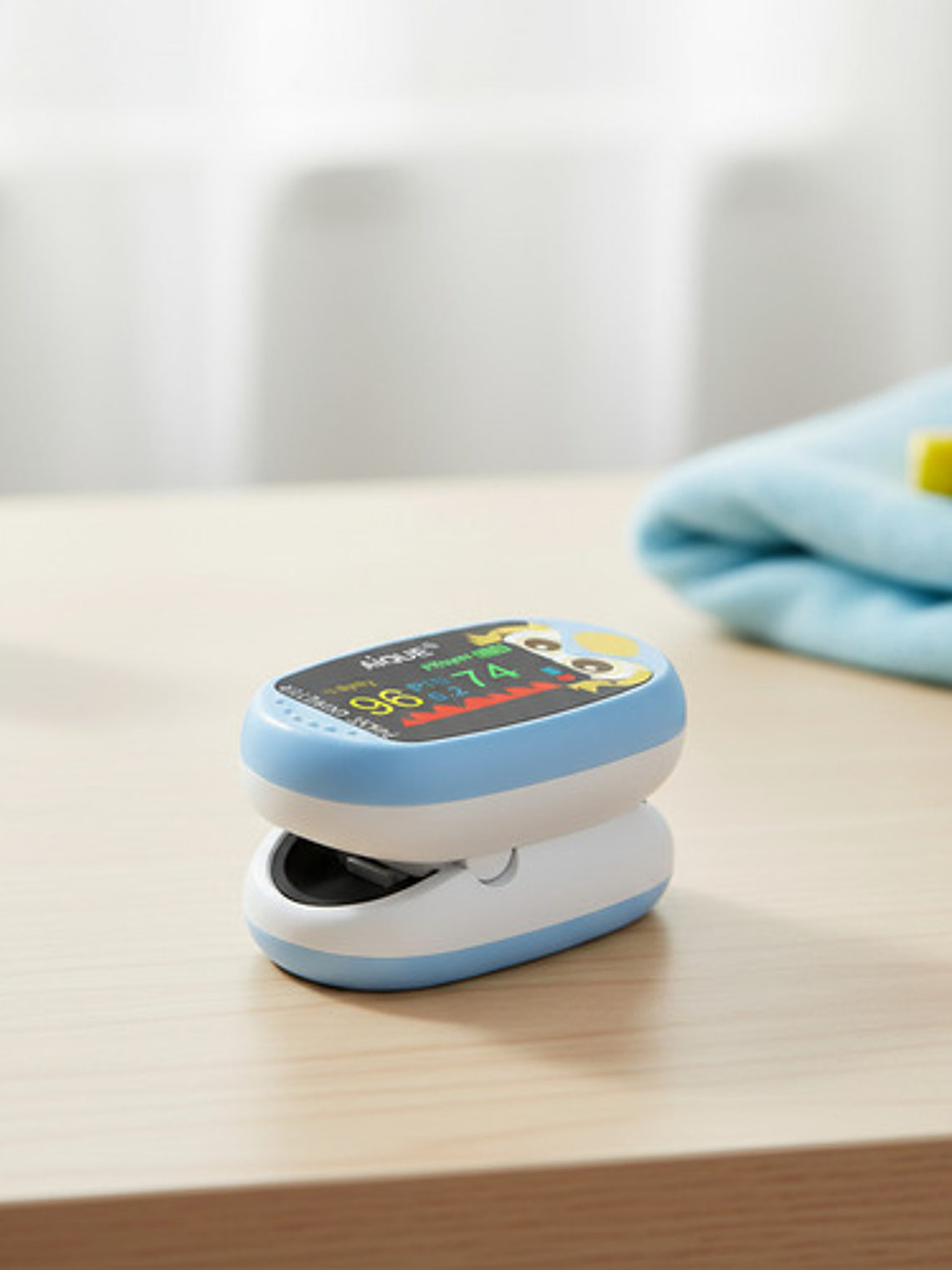 Oxímetro Saturómetro Pediátrico Oxigeno Bebé Niño Celeste 3