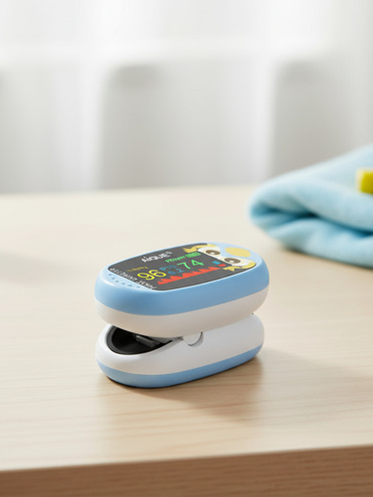 Oxímetro Saturómetro Pediátrico Oxigeno Bebé Niño Celeste 3