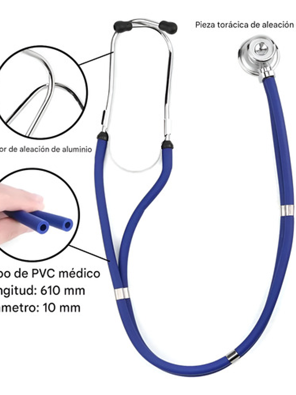 Fonendoscopio Cardiológico Cnb Dual Head Espejo Azul 6