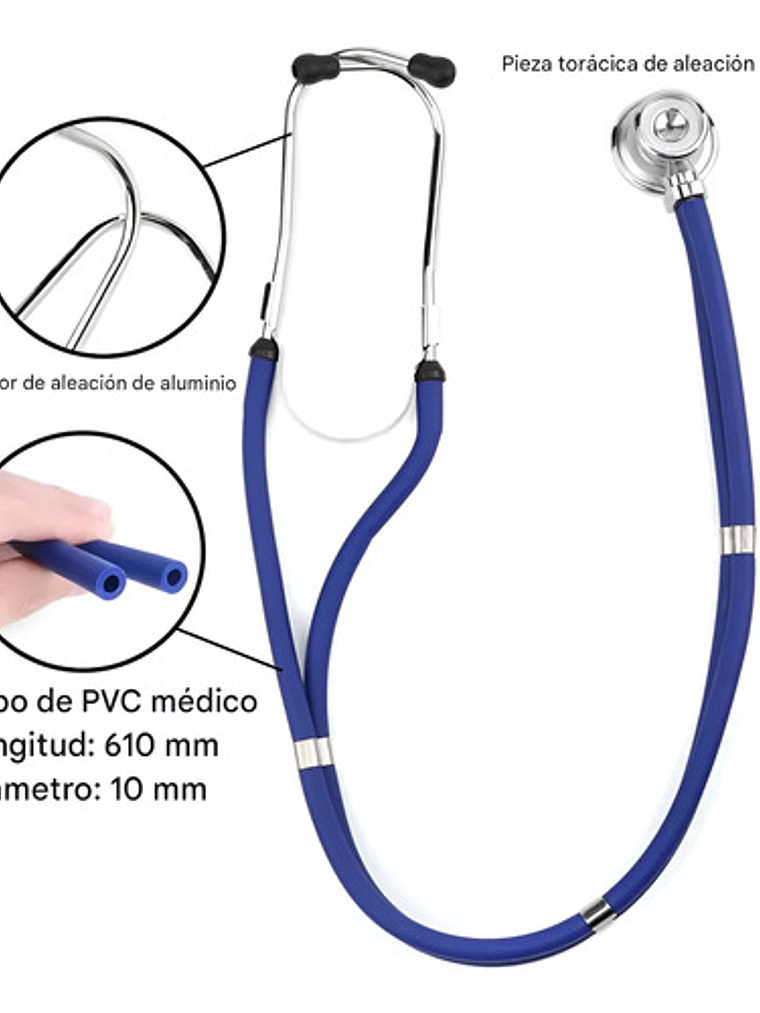 Fonendoscopio Cardiológico Cnb Dual Head Espejo Azul 6
