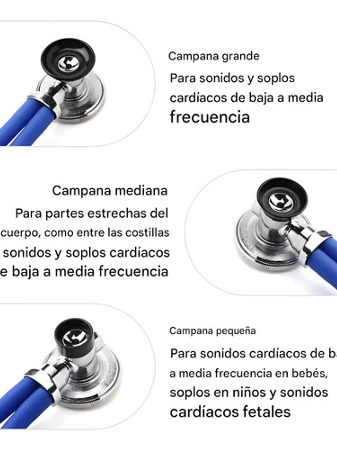Fonendoscopio Cardiológico Cnb Dual Head Espejo Azul 7