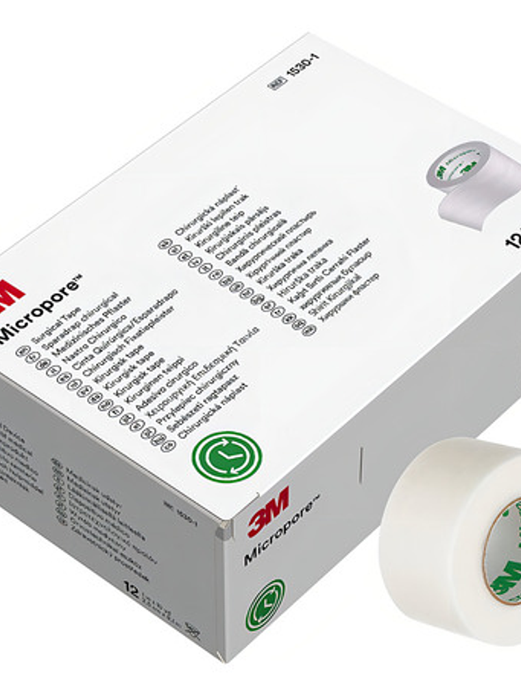 Micropore 3m 2,5cm X 9,1m Color Blanco 1530-1-  12 Unids 1