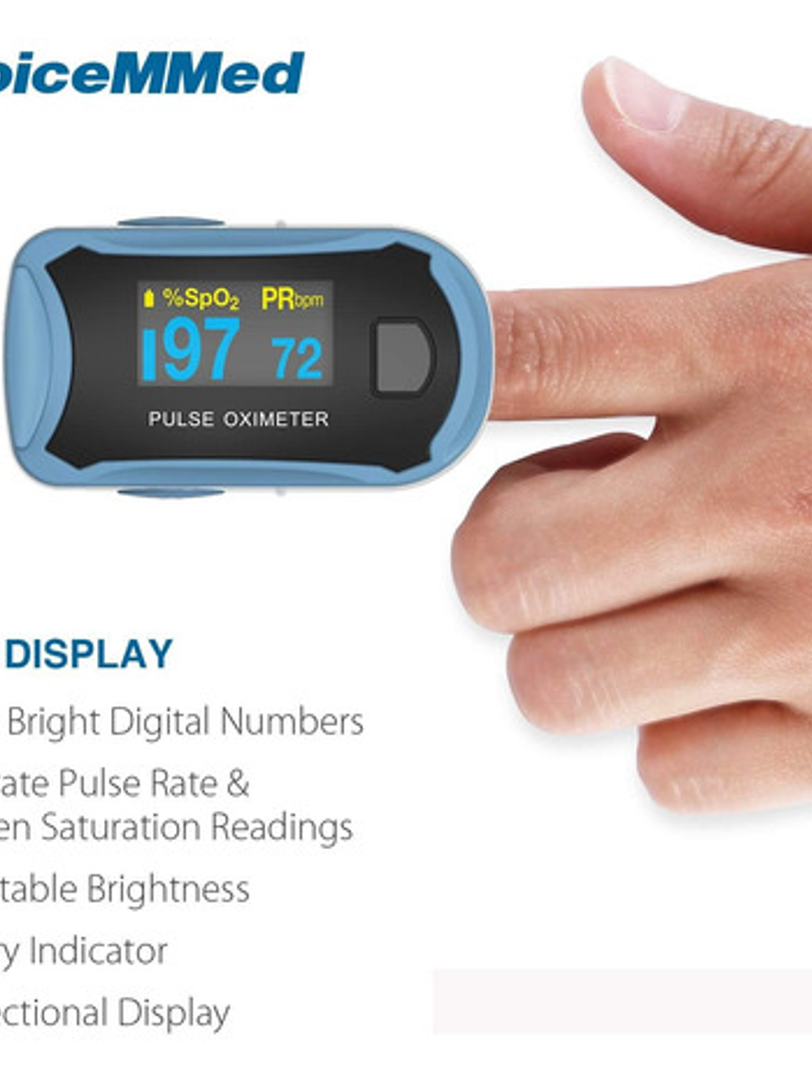 Oxímetro De Pulso Para Dedo Choicemmed Md300c29 Azul/blanco 6