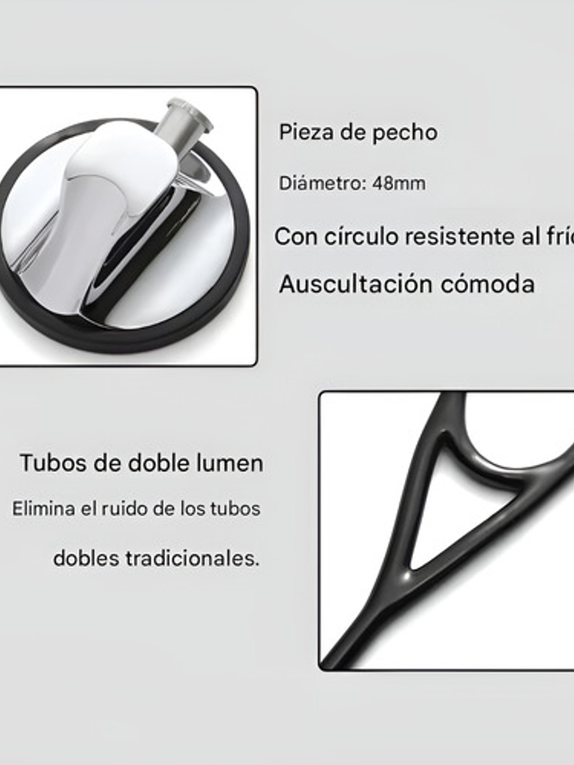 Fonendoscopio Cardiológico Master Negro Acabado Espejo Caja 6