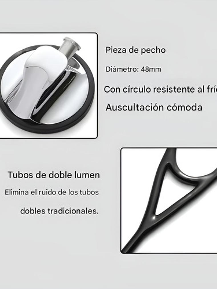 Fonendoscopio Cardiológico Master Negro Acabado Espejo Caja 6