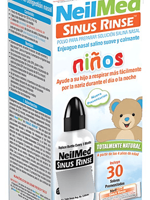 Sinus Rinse Kit Pediátrico 30 Sobres +botella Aplicador Niño