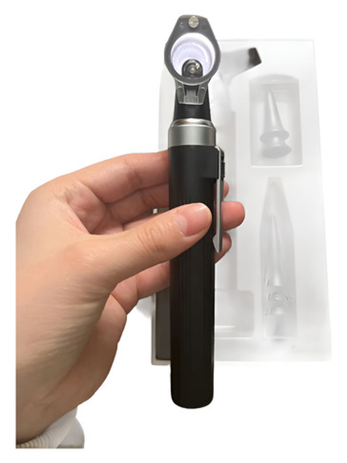 Kit Portatil Otoscopio Diagnostico Oido Luz Led Zoom X3 Negr 7