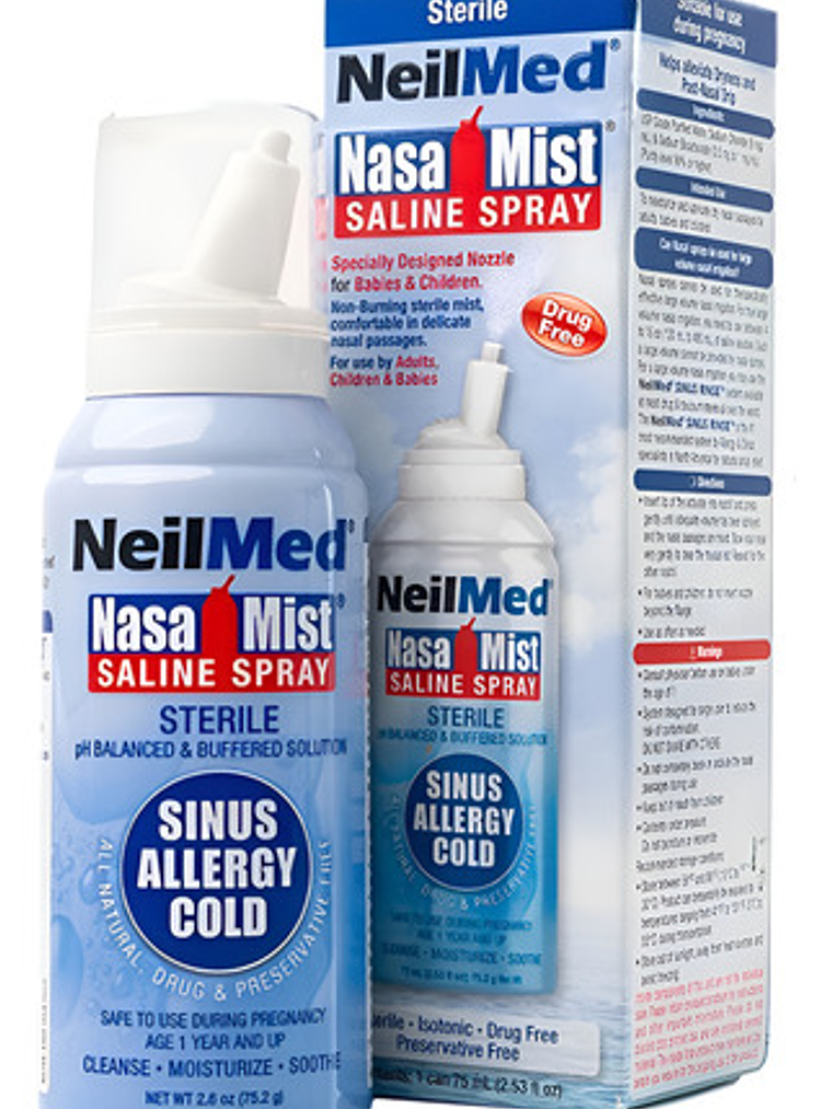 Neilmed Nasamist Spray Nasal Solución Salina Isotónica 75ml Para Congestión 1