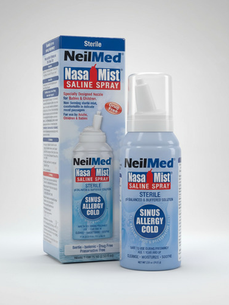 Neilmed Nasamist Spray Nasal Solución Salina Isotónica 75ml Para Congestión 4