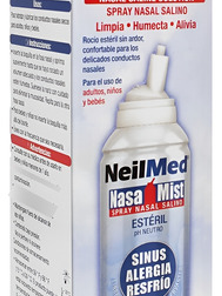 Neilmed Nasamist Spray Nasal Solución Salina Isotónica 75ml Para Congestión 9