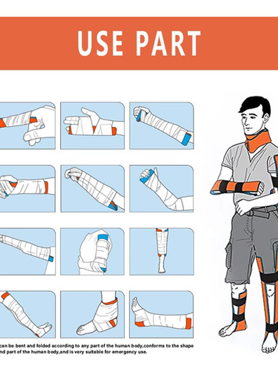 Férula Moldeable Rollo Tipo Sam Arm Splint 11 X 46 Cm 4