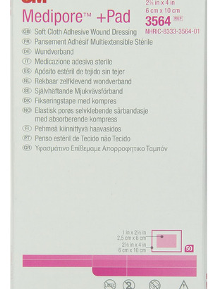 3m Apósito Medipore 3564 + Pad 6x10cm  X 10 Unids 1