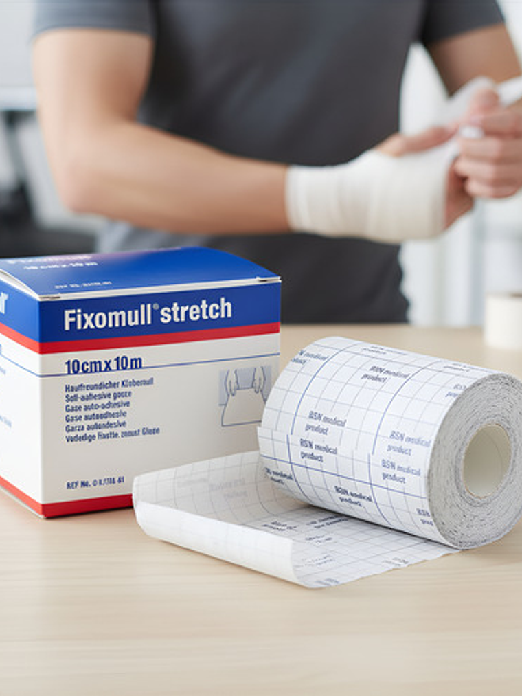 Venda Adhesiva Fixomull Stretch Leukoplast 10cm X 10m Blanco 2