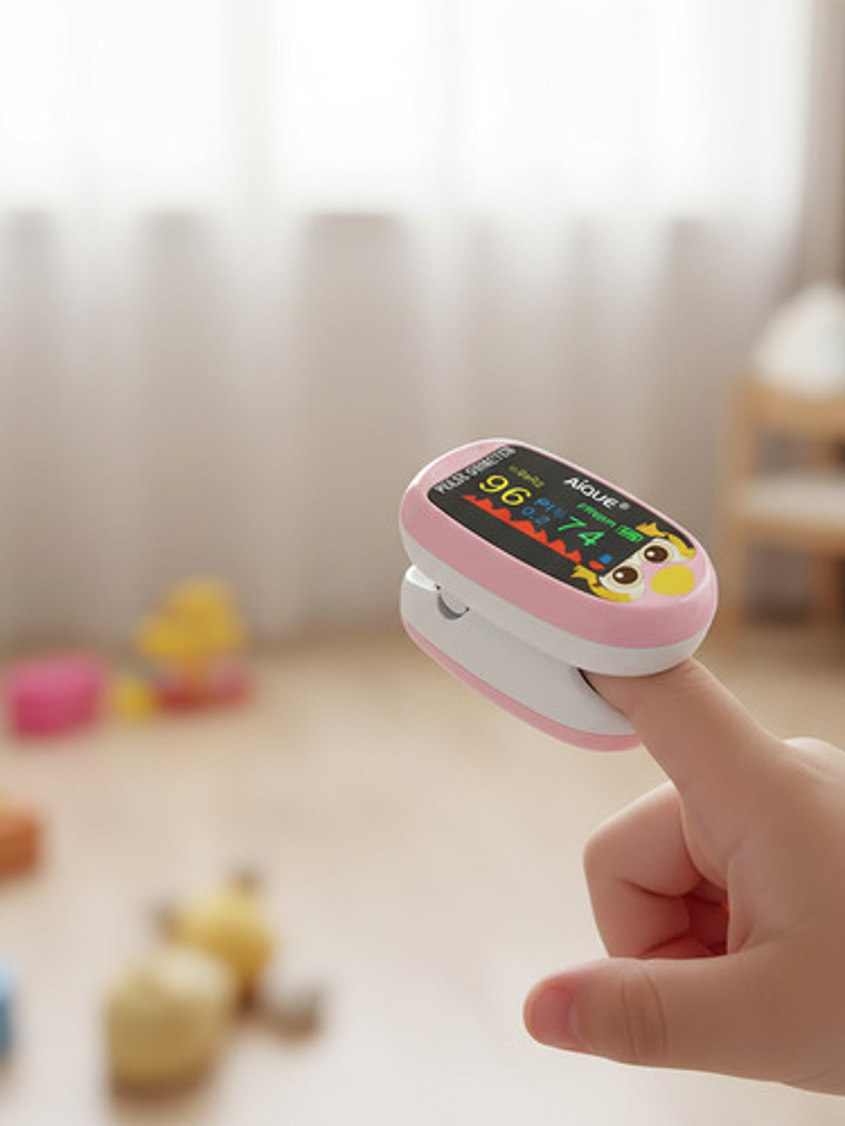 Oxímetro Pulso Saturómetro Pediátrico Oxigeno Bebé Rosado 2