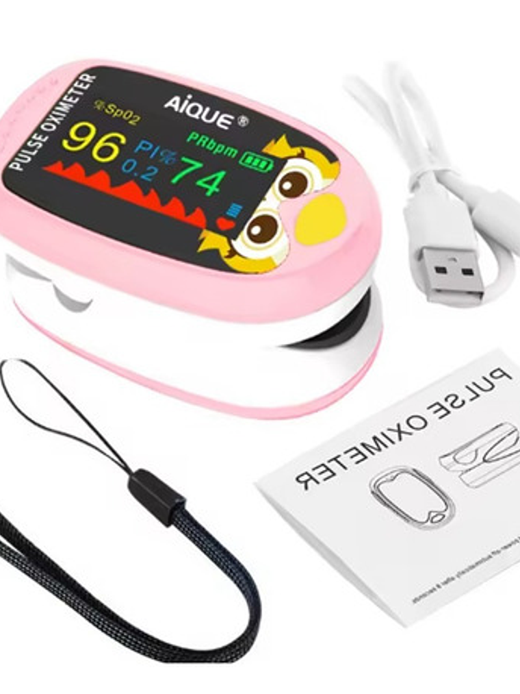 Oxímetro Pulso Saturómetro Pediátrico Oxigeno Bebé Rosado 5