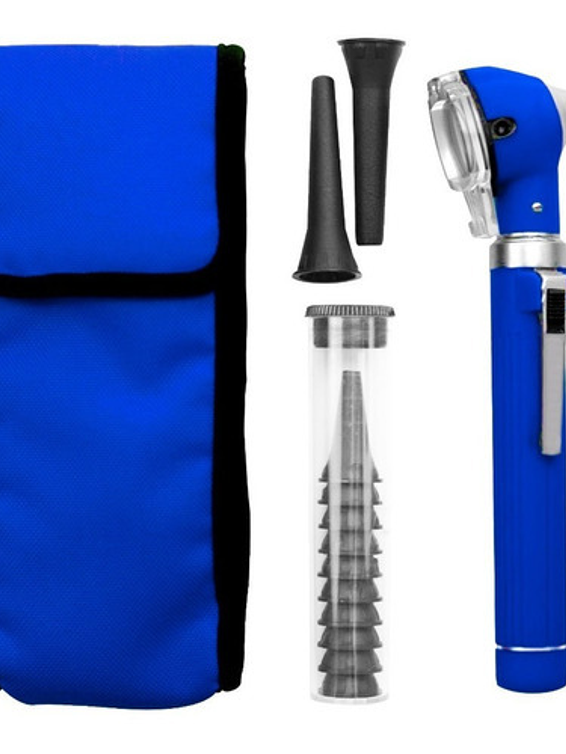 Otoscopio Luz Led Óptica Azul + 10 Conos + Estuche 1