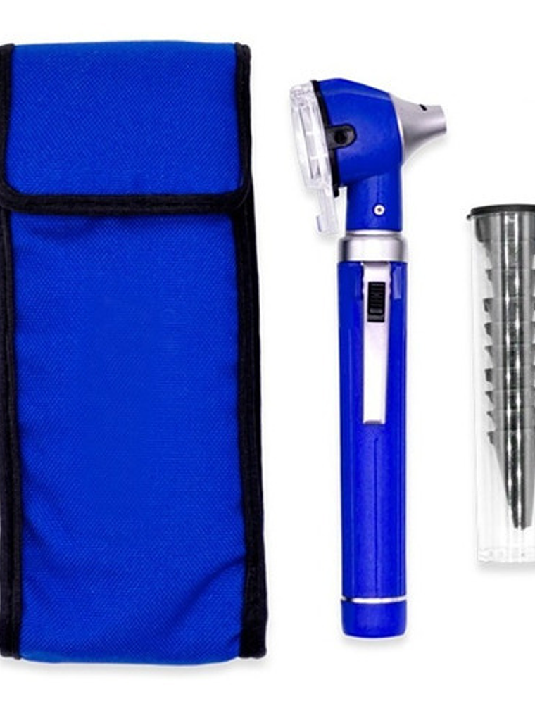 Otoscopio Luz Led Óptica Azul + 10 Conos + Estuche 4