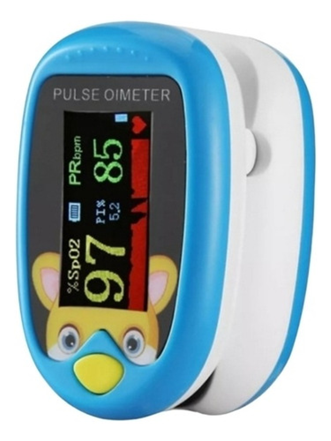 Oxímetro Pediátrico Pulse Oximeter Modelo Conejo Pantalla Oled Azul 1