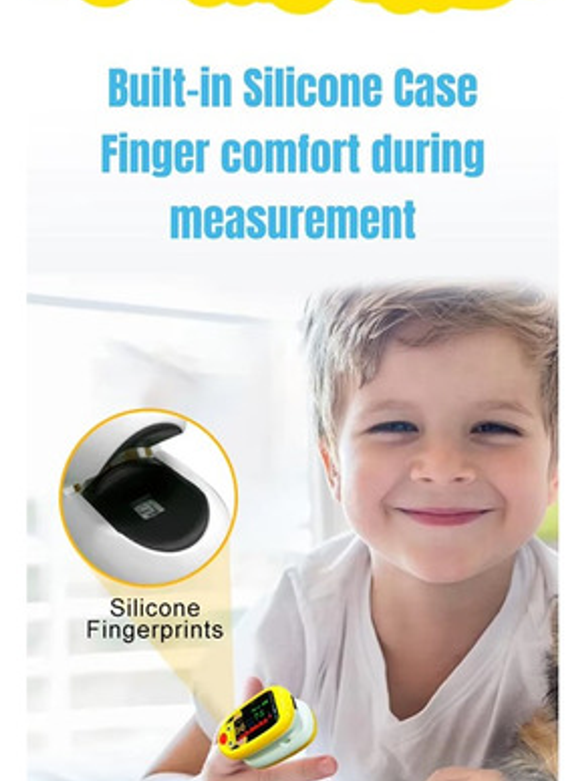 Oxímetro Pediátrico Pulse Oximeter Modelo Conejo Pantalla Oled Azul 7