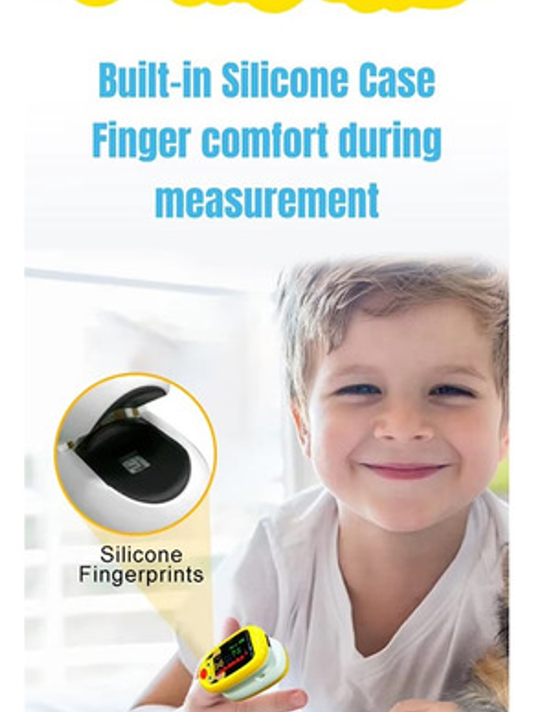 Oxímetro Pediátrico Pulse Oximeter Modelo Conejo Pantalla Oled Azul 7