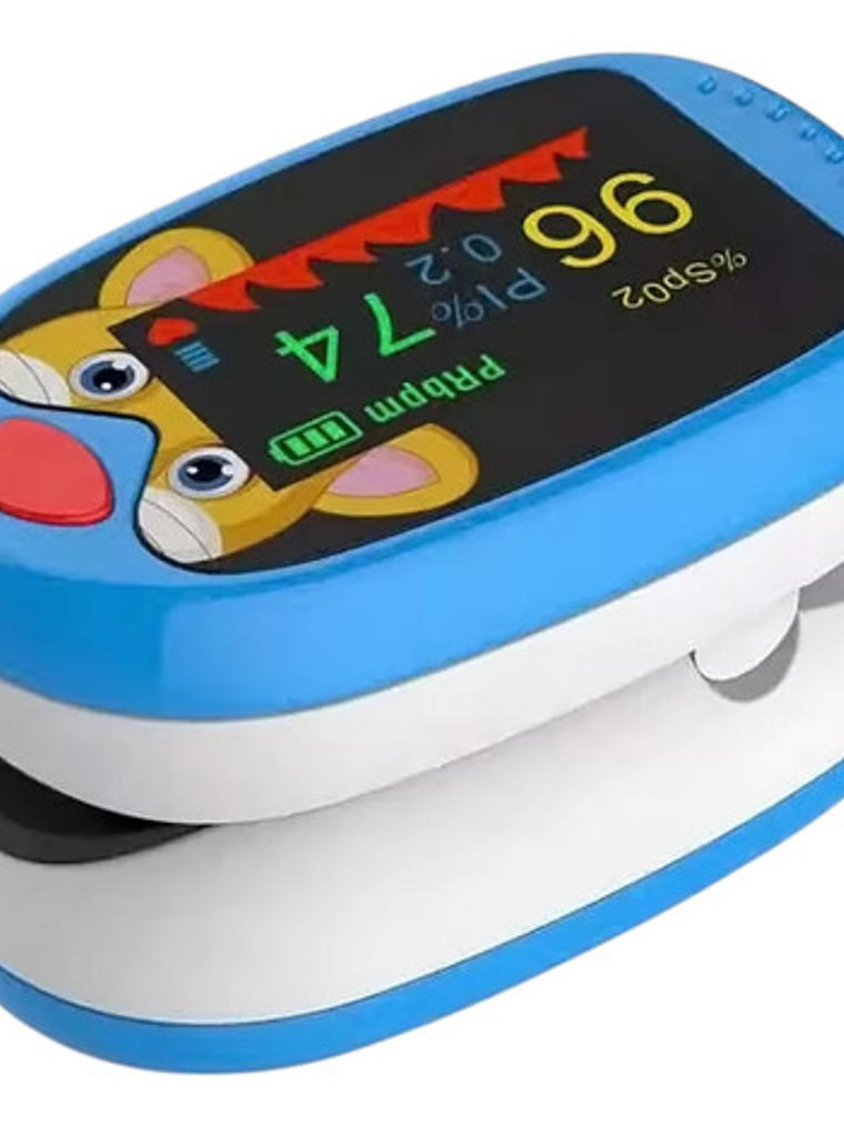 Oxímetro Pediátrico Pulse Oximeter Modelo Conejo Pantalla Oled Azul 8
