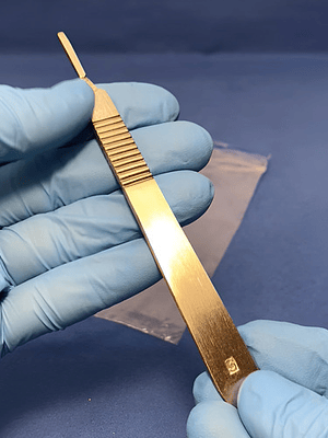 Mango Bisturí Indavidas Acero Inoxidable 12cm No.3 Para Hojas 10-17