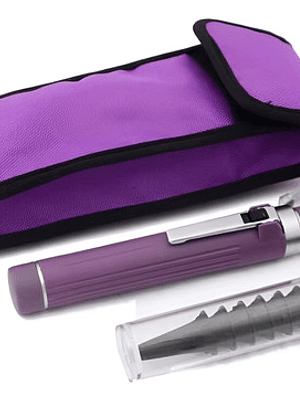 Otoscopio Led Optica + 10 Conos Medico Reflejo Examen Morado