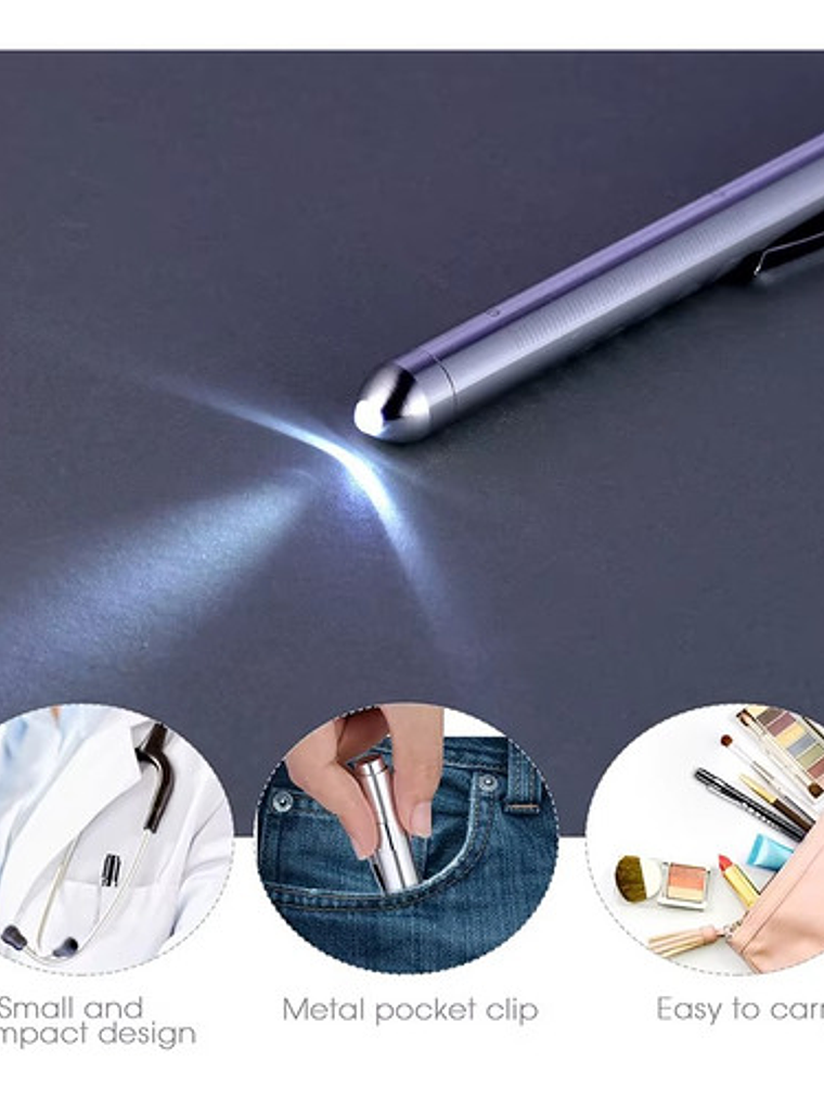 Linterna Médica Reflejo Pupilar Rosa Metalizada 2