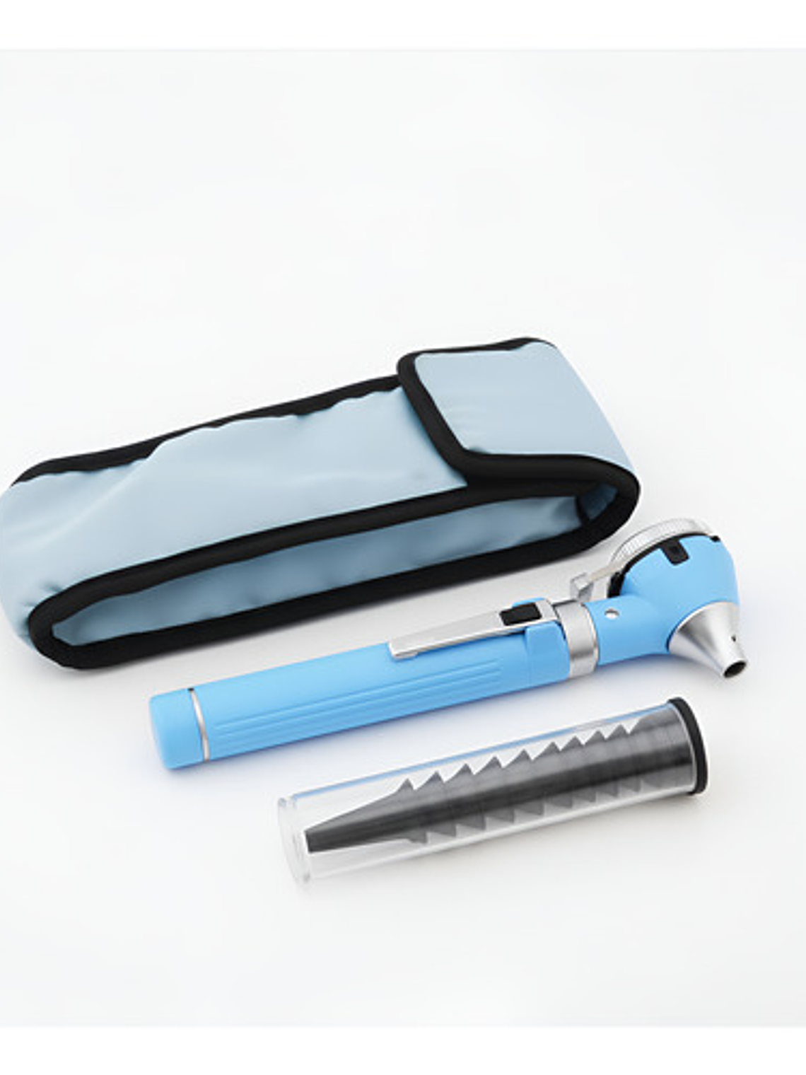 Otoscopio Celeste Con Estuche Y 8 Especulos 1