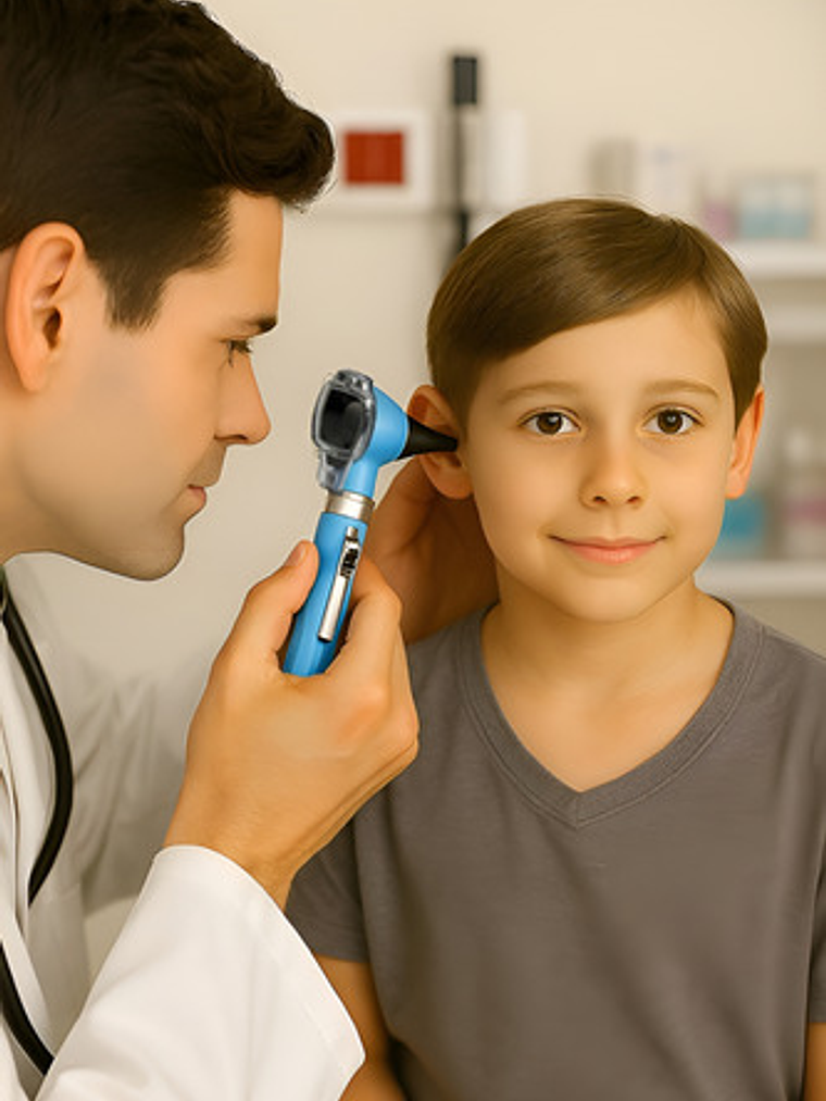 Otoscopio Celeste Con Estuche Y 8 Especulos 2