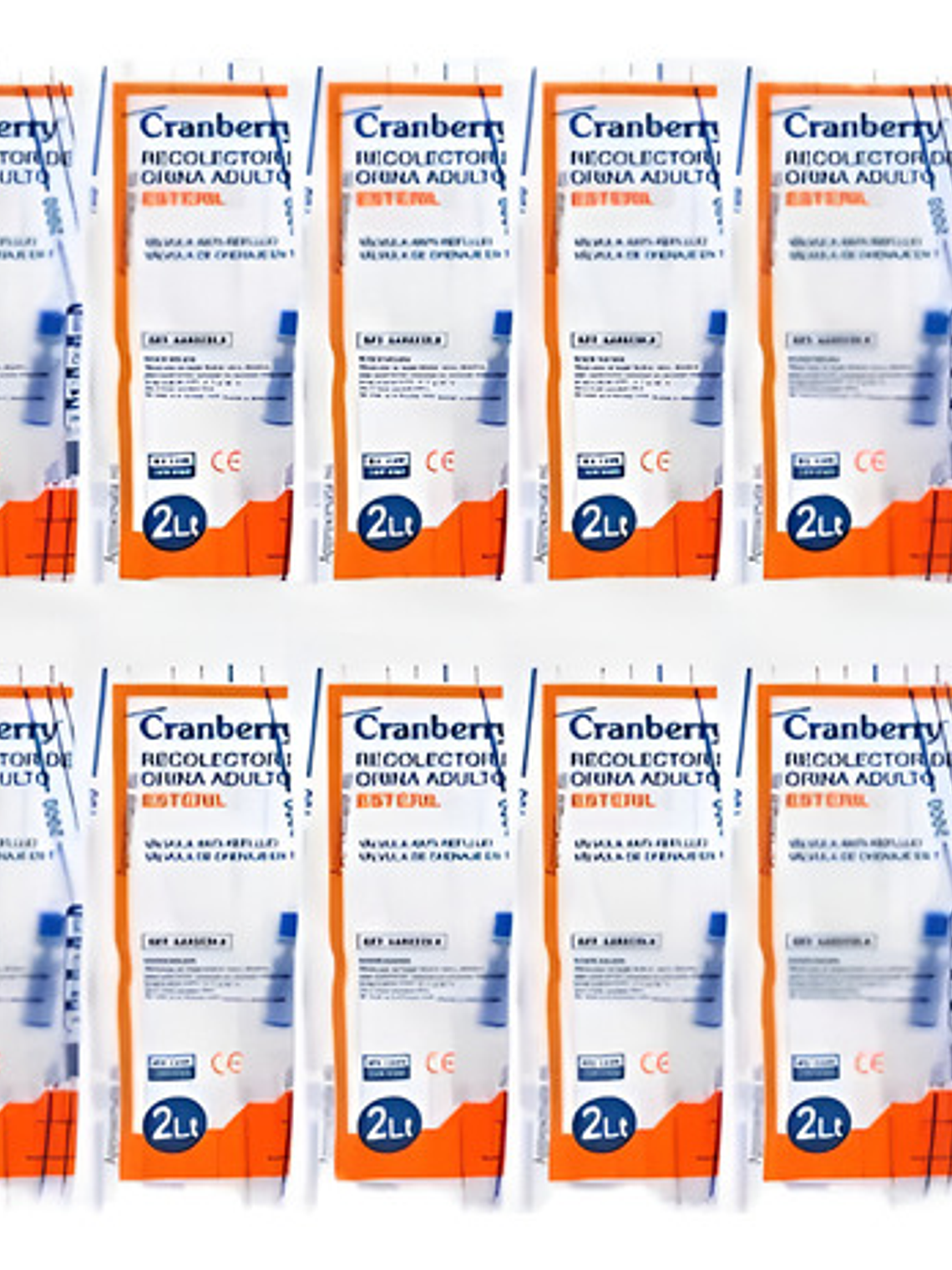 10 Bolsas Recolector De Orina Estéril Válvula Antireflujo 2l 1