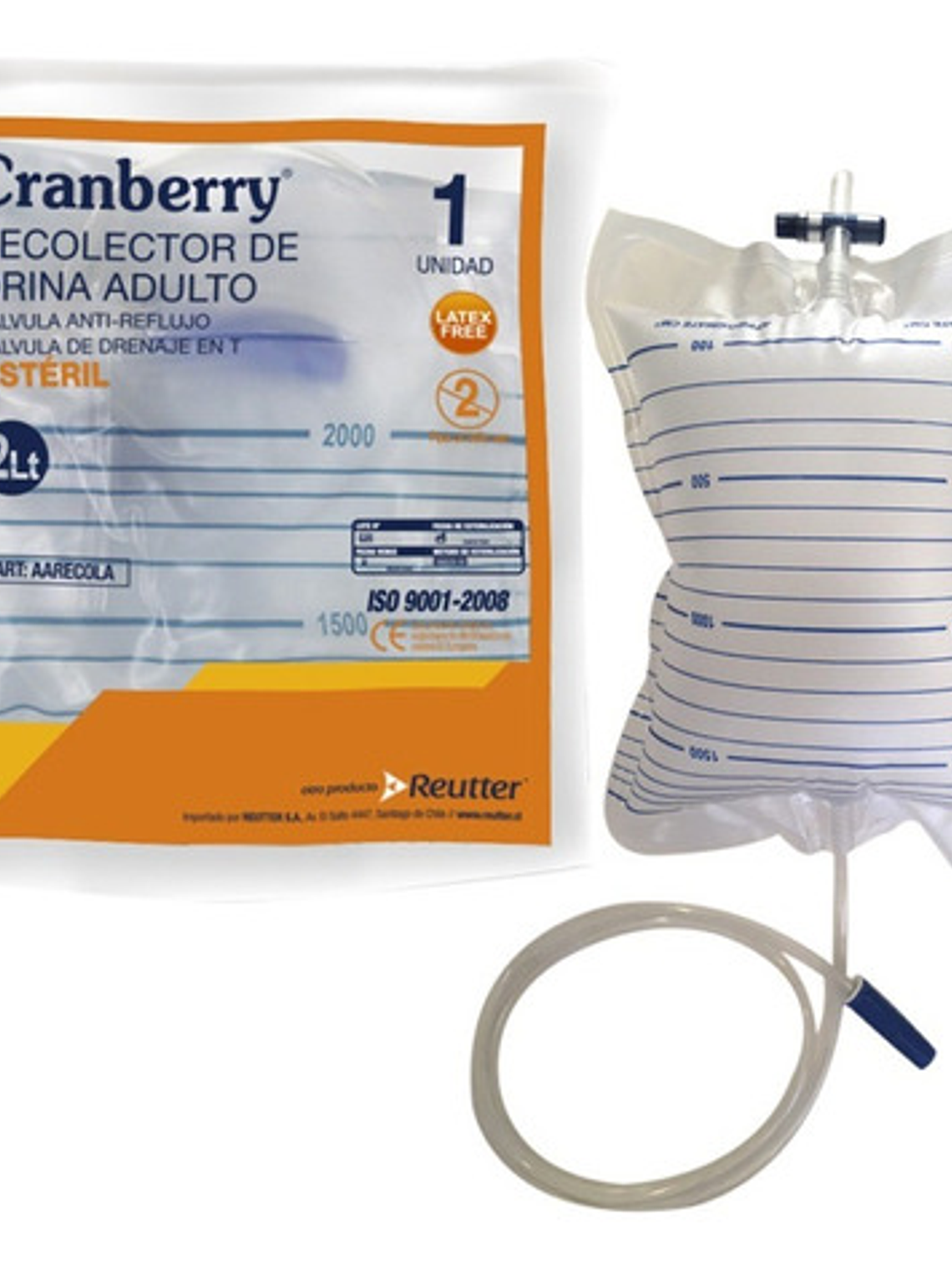 10 Bolsas Recolector De Orina Estéril Válvula Antireflujo 2l 2