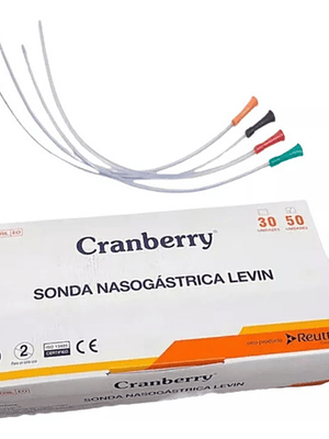 Sondas Nasogástrica Levin Graduada 12 Fr Cranberry Pack 5u