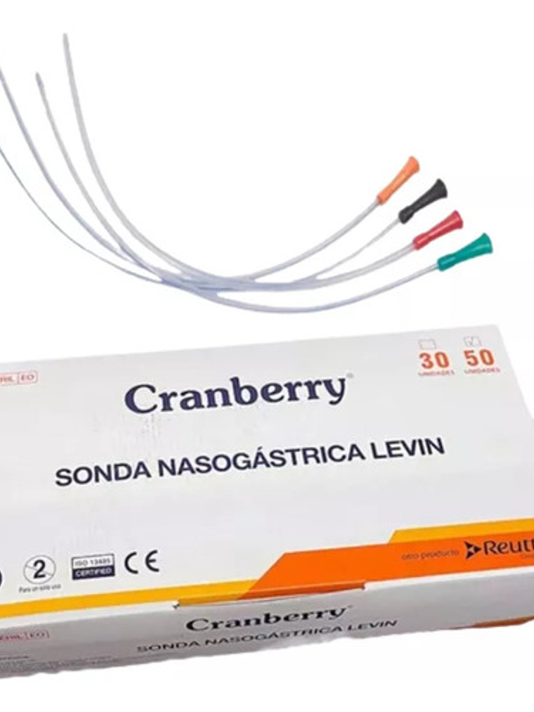 Sondas Nasogástrica Levin Graduada 12 Fr Cranberry Pack 5u 1