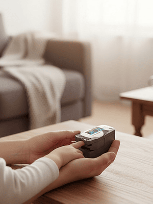 Oxímetro De Dedo Choicemmed Md300c55 Oled Niños Lectura Multidireccional Negro/blanco