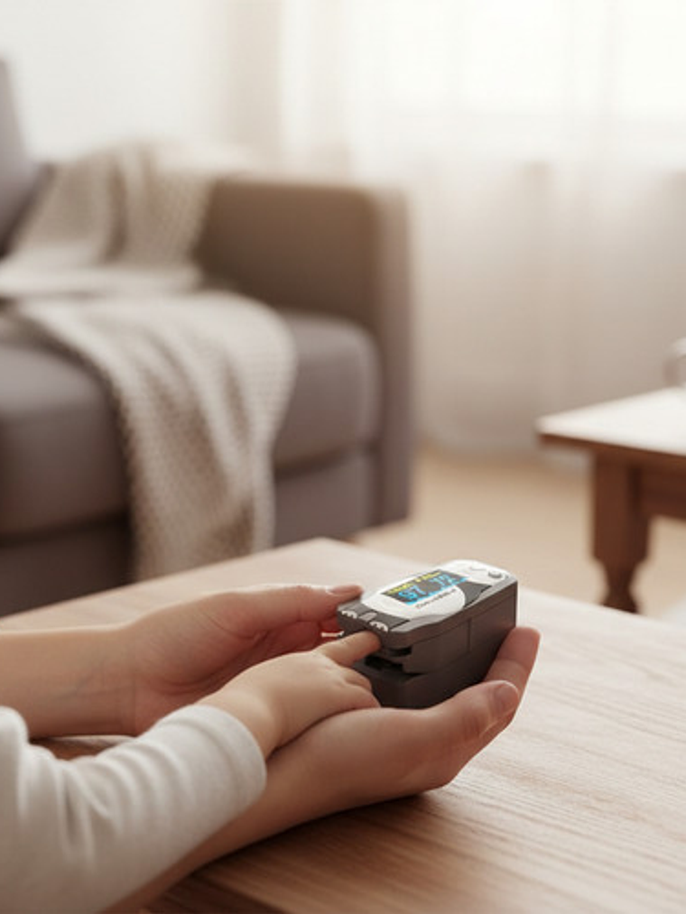 Oxímetro De Dedo Choicemmed Md300c55 Oled Niños Lectura Multidireccional Negro/blanco 2