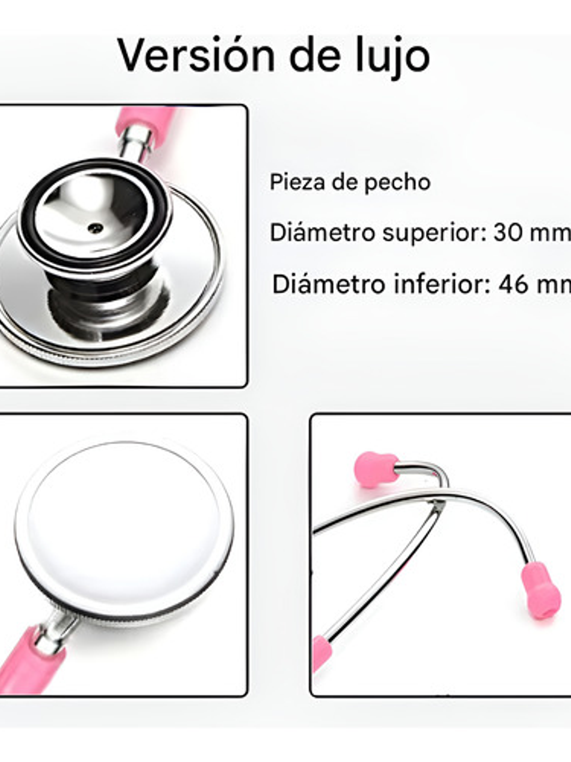 Fonendoscopio Doble Campana Rosado Estetoscopio 8