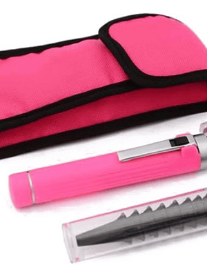 Otoscopio Led Optica + 10 Conos Medico Reflejo Examen Rosado