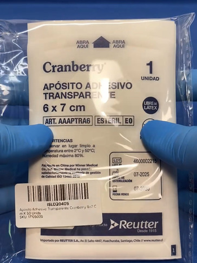 Apósito Adhesivo Transparente Cranberry 6x7 Cm X 50 Unids 11