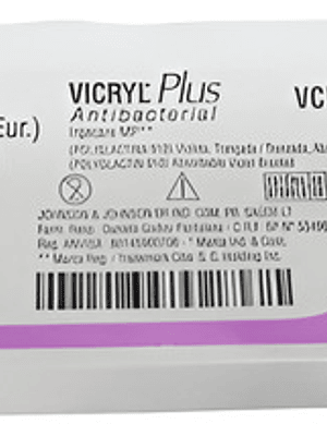 Sutura Vicryl Plus Antibacteria 4-0 (70cm) Lila Vcp304 X 12u