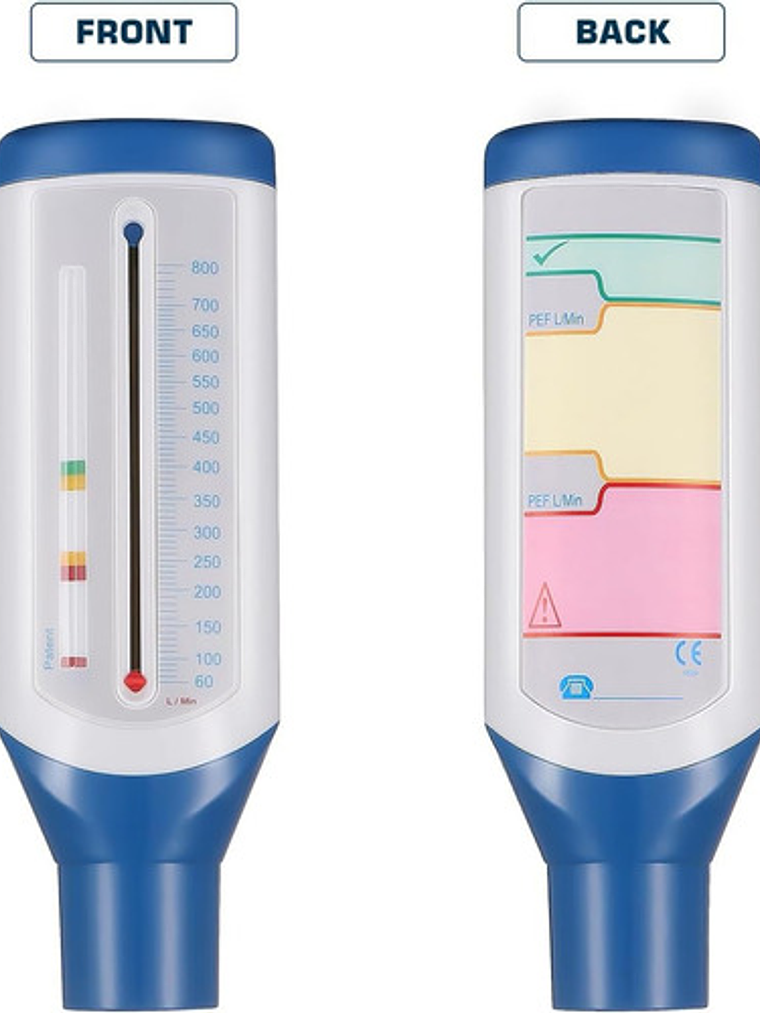 Flujómetro Tipo Mini Wright Control Asma Adulto 60-800 L/min 4