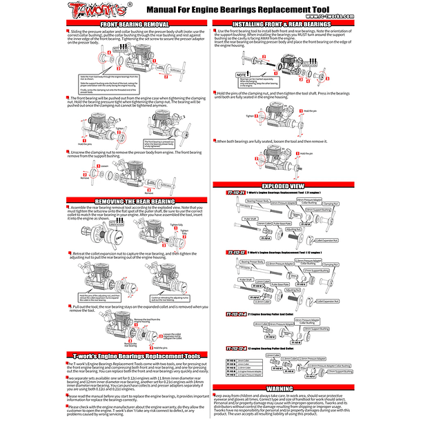 T-Work's TT-112-12 Engine Replacement Tool For .12 Engine 4