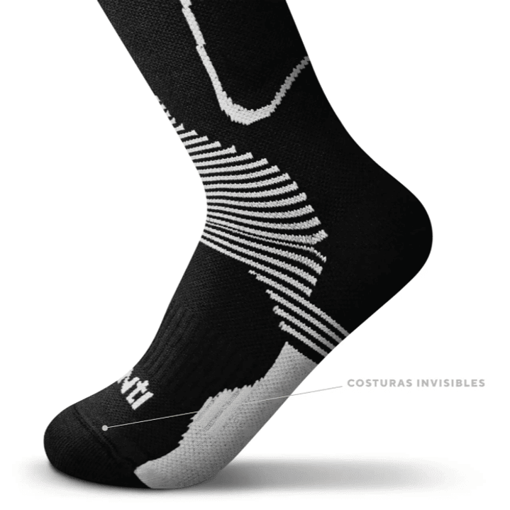 Calcetines Deportivos Compresores Negro Blanco Q'inti 2