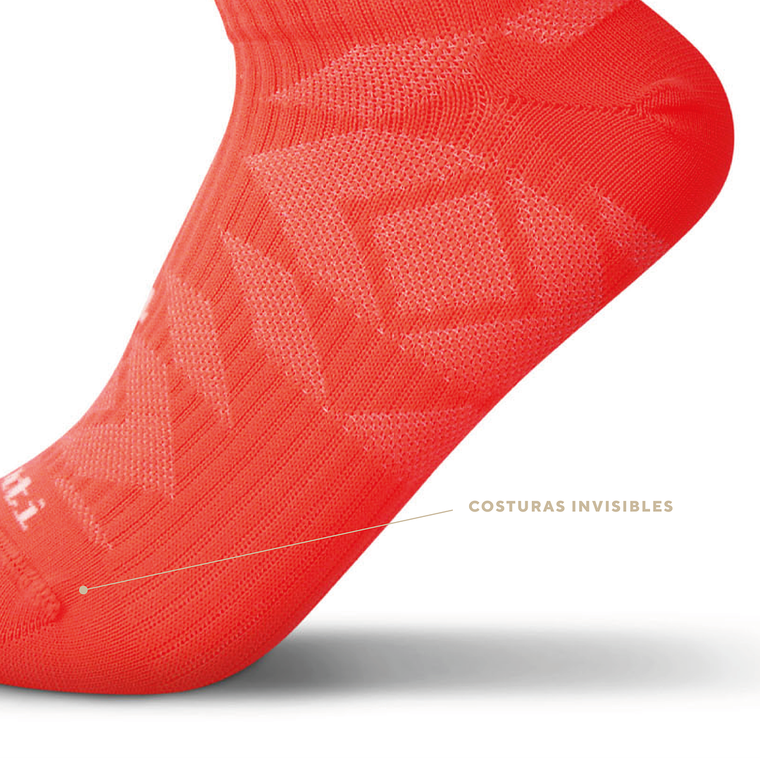 Calcetines Deportivos Cortos Naranjo Flúor Q'inti 2