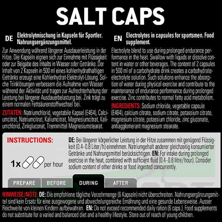 Race Pack 4 pastillas de Sal Sponser 200mg de Sodio c/u 6