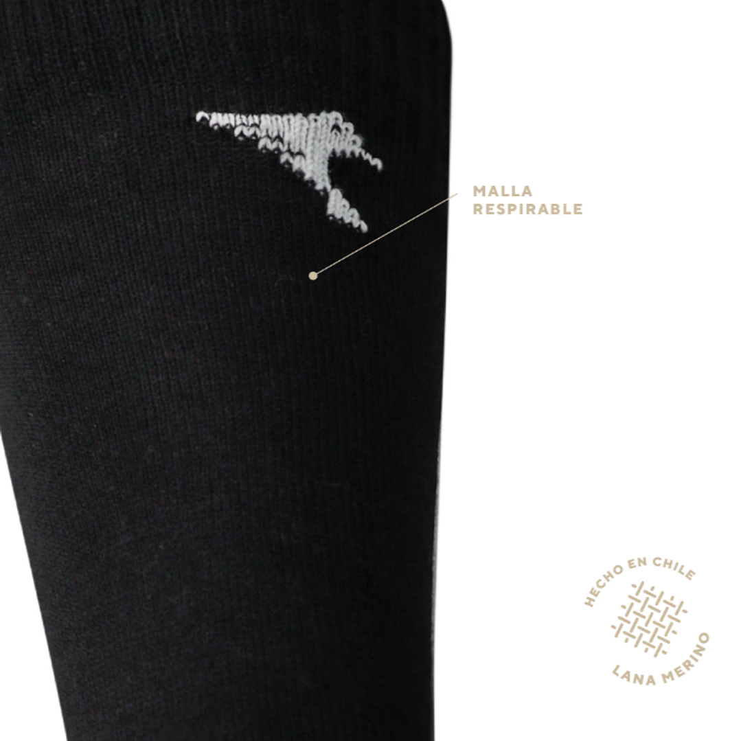 Calcetines Deportivos de Lana Merino Negro Q'inti  3