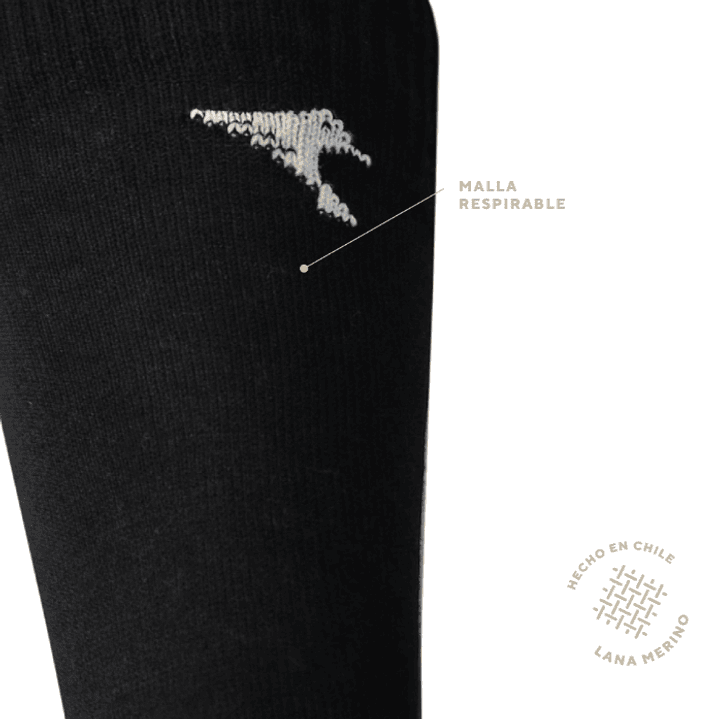 Calcetines Deportivos de Lana Merino Negro Q'inti  3