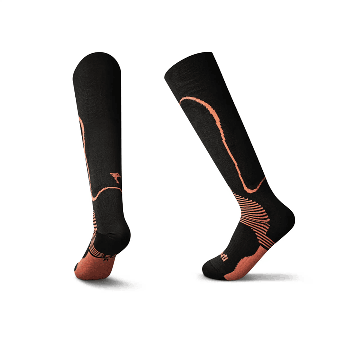 Calcetines Deportivos Compresores Negro Naranja Q'inti 1